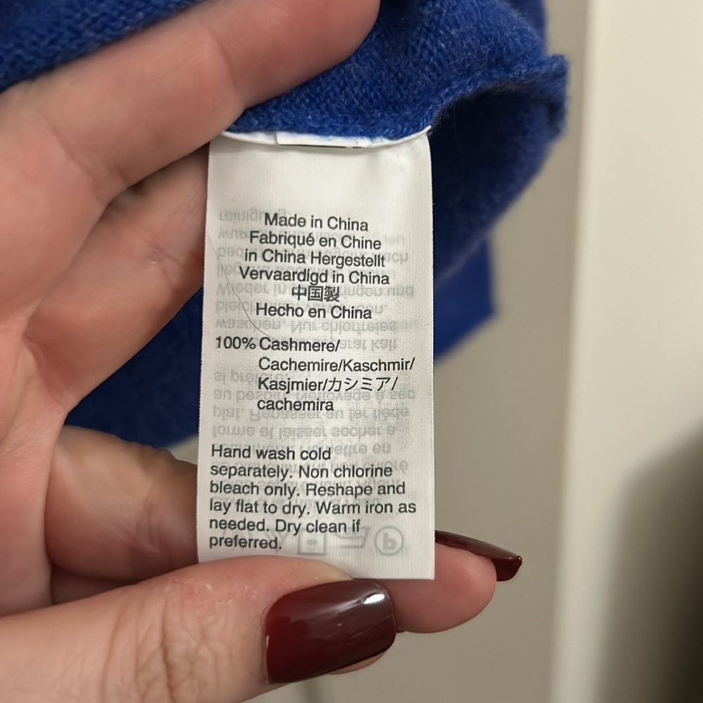 J. Crew Royal Blue Cashmere Crewneck Sweater - Picture 3 of 5